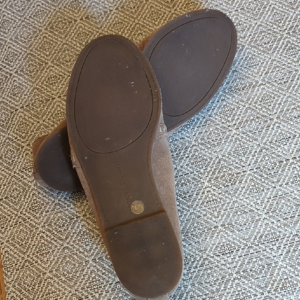 Lucky Brand Suede Slip-On Loafers with Chevron Detailing - Picture 3 of 5
